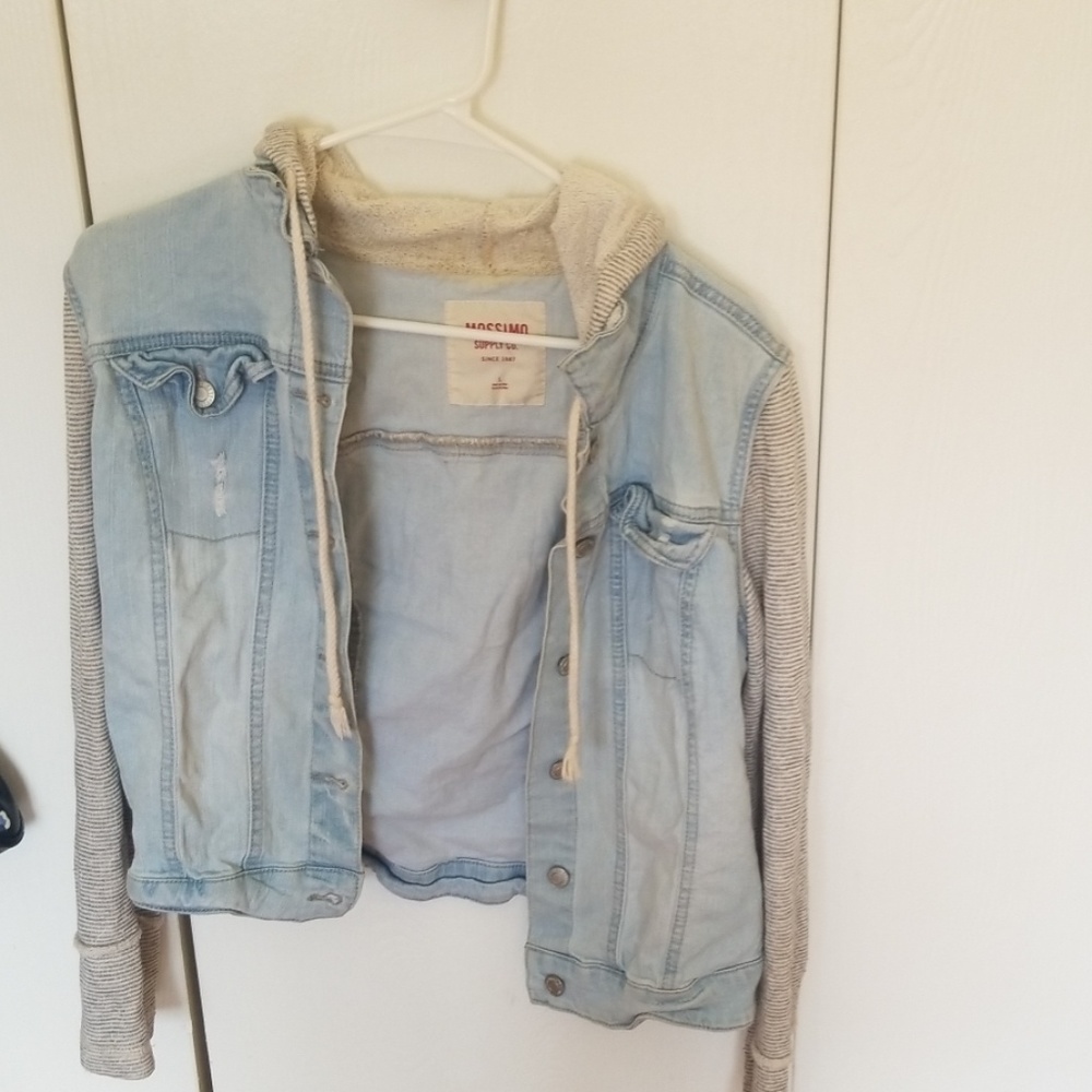 Mossimo Jean jacket with cotton sleeve and hood